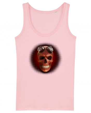 Craniu roșu - skull red 03 black Cotton Pink