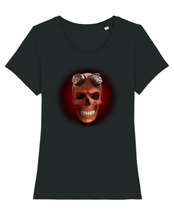 Craniu roșu - skull red 03 black Black