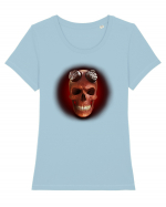 Craniu roșu - skull red 03 black Tricou mânecă scurtă guler larg fitted Damă Expresser