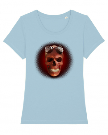 Craniu roșu - skull red 03 black Sky Blue