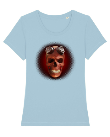 Craniu roșu - skull red 03 black Sky Blue
