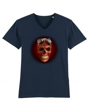 Craniu roșu - skull red 03 black French Navy