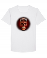 Craniu roșu - skull red 03 black Tricou mânecă scurtă guler larg Bărbat Skater