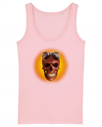 Craniu roșu - skull red 03 yellow Cotton Pink