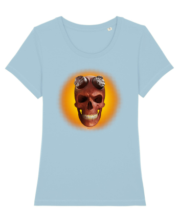 Craniu roșu - skull red 03 yellow Sky Blue