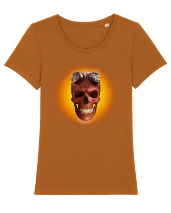Craniu roșu - skull red 03 yellow Roasted Orange