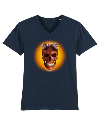 Craniu roșu - skull red 03 yellow French Navy