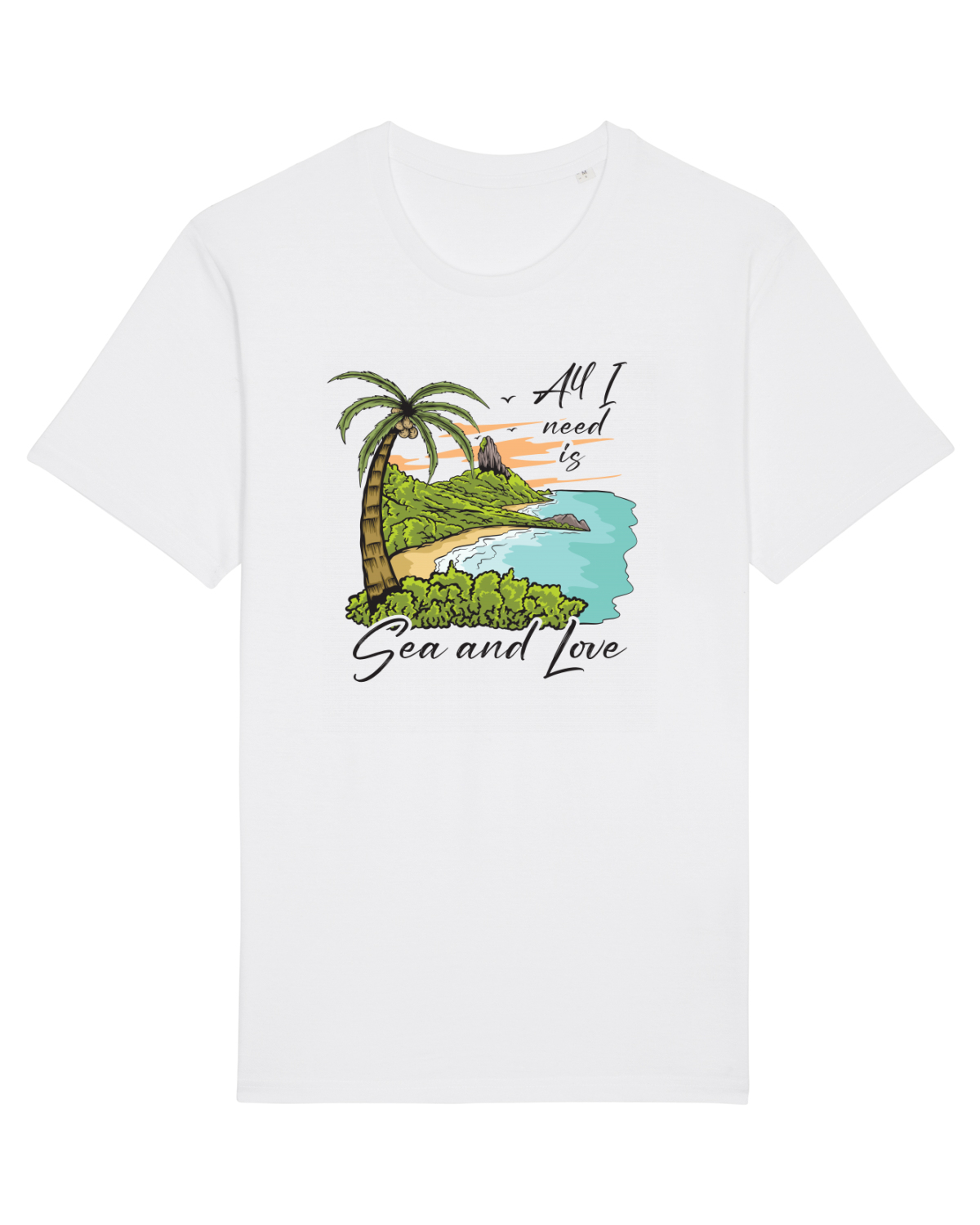 Tricou mânecă scurtă Unisex Rocker White