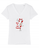 Like candy cane - sweet & twisted Tricou mânecă scurtă guler V Damă Evoker