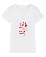 Like candy cane - sweet & twisted 2 Tricou mânecă scurtă guler V Damă Evoker