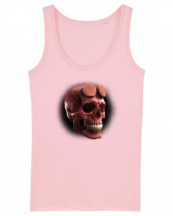 Craniu roșu - skull red 05 black Cotton Pink
