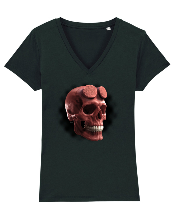 Craniu roșu - skull red 05 black Black