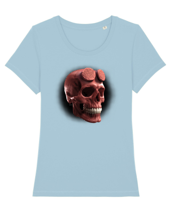 Craniu roșu - skull red 05 black Sky Blue