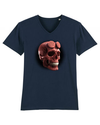 Craniu roșu - skull red 05 black French Navy