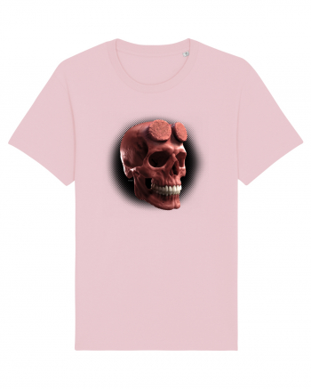 Craniu roșu - skull red 05 black Cotton Pink