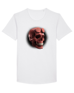 Craniu roșu - skull red 05 black Tricou mânecă scurtă guler larg Bărbat Skater
