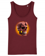 Craniu roșu - skull red 05 orange Maiou Damă Dreamer