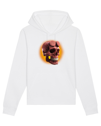 Craniu roșu - skull red 05 orange White