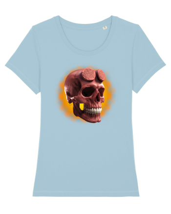 Craniu roșu - skull red 05 orange Sky Blue