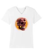 Craniu roșu - skull red 05 orange Tricou mânecă scurtă guler V Bărbat Presenter