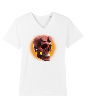 Craniu roșu - skull red 05 orange White