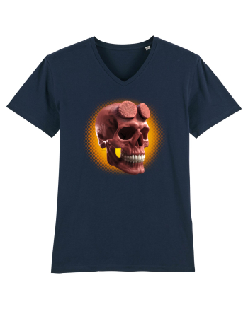 Craniu roșu - skull red 05 orange French Navy