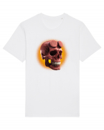 Craniu roșu - skull red 05 orange Tricou mânecă scurtă Unisex Rocker