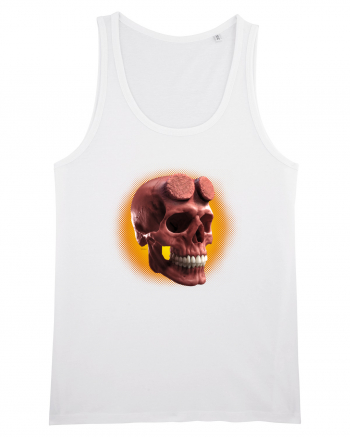 Craniu roșu - skull red 05 orange White