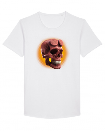 Craniu roșu - skull red 05 orange White