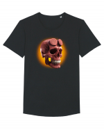 Craniu roșu - skull red 05 orange Tricou mânecă scurtă guler larg Bărbat Skater