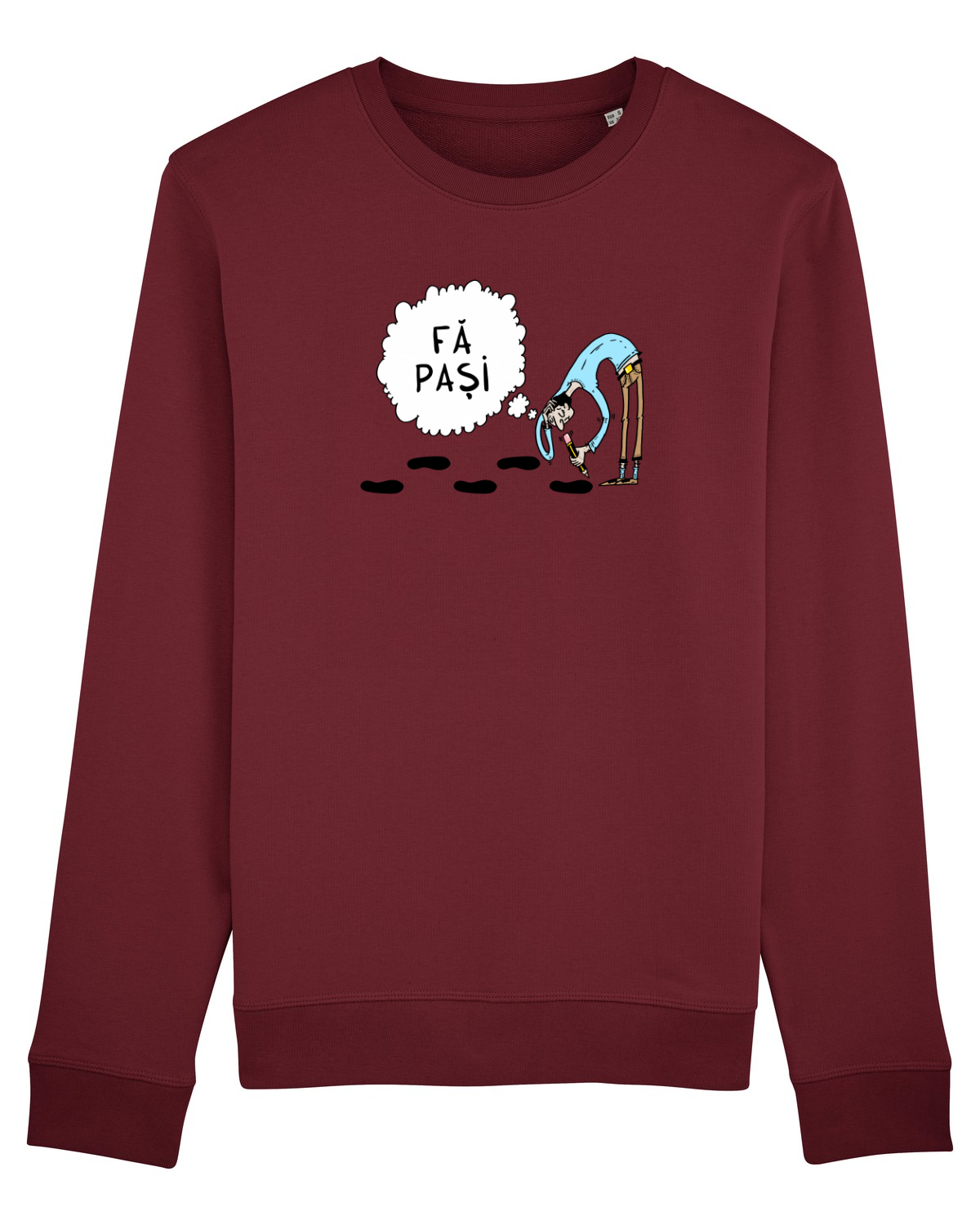 Bluză mânecă lungă Unisex Rise Burgundy