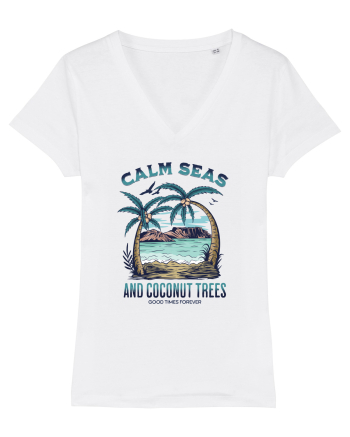 De vară: Calm seas and coconut trees White