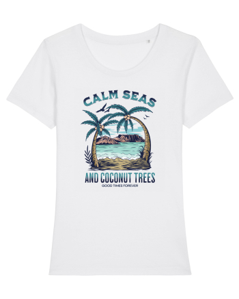 De vară: Calm seas and coconut trees White