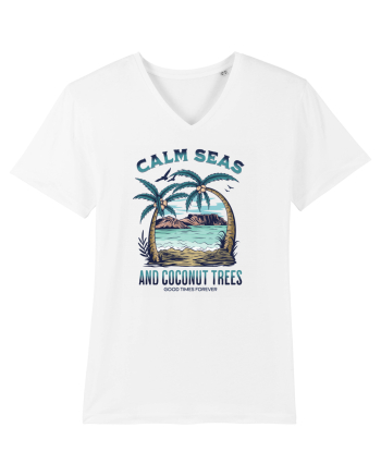 De vară: Calm seas and coconut trees White