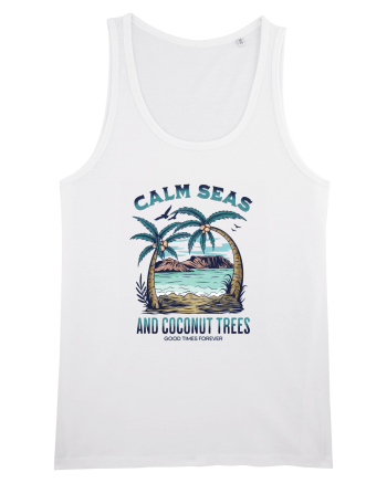 De vară: Calm seas and coconut trees White