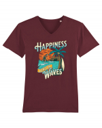 De vară: Happiness comes in waves Tricou mânecă scurtă guler V Bărbat Presenter