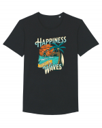 De vară: Happiness comes in waves Tricou mânecă scurtă guler larg Bărbat Skater