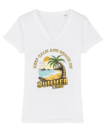 De vară: Keep calm and beach on White