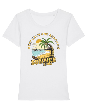De vară: Keep calm and beach on White