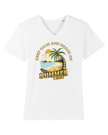 De vară: Keep calm and beach on White