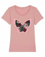 Butterfly Boho Tricou mânecă scurtă guler larg fitted Damă Expresser