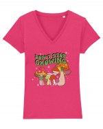 Don't Stop Growing Tricou mânecă scurtă guler V Damă Evoker