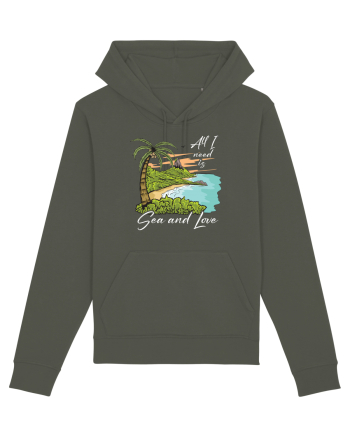 De vara: All I need is sea and love - black Khaki