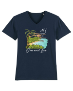 De vara: All I need is sea and love - black Tricou mânecă scurtă guler V Bărbat Presenter