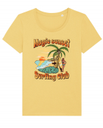 De vară: Magic sunset surfing club Tricou mânecă scurtă guler larg fitted Damă Expresser