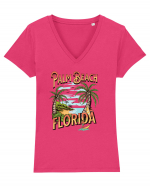 De vară: Palm Beach Florida Tricou mânecă scurtă guler V Damă Evoker