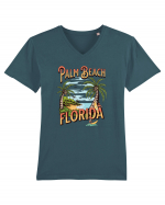 De vară: Palm Beach Florida Tricou mânecă scurtă guler V Bărbat Presenter
