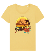 De vară: Paradise Tricou mânecă scurtă guler larg fitted Damă Expresser