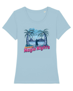 De vară: Summer magic nights Tricou mânecă scurtă guler larg fitted Damă Expresser