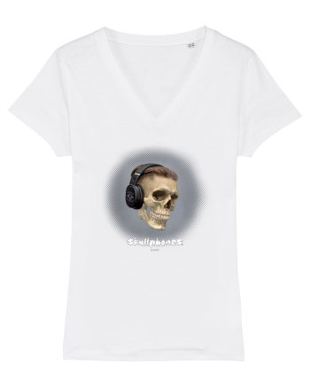 Craniu cu casti - skullphones 02 White